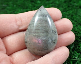 Large Flashy Teardrop Cabochon Crystal Labradorite - Thick Smooth Flashy Rainbow Labradorite Cabochon - Natural Labradorite #CBCHN#1040
