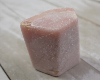 Pink Opal Faceted Crystal Freeform - Pink White Smooth Textured Finish - Pink Opal Freeform 1.75 Inch - Chunky Pink Opal Crystal #FRFRM#1046