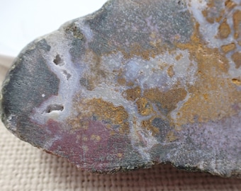 1 Piece Natural Ocean Jasper Crystal Slab - Unpolished Black Purple Gold - Ocean Jasper Crystal Slab - Large Natural Crystal SLABS#1021
