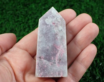 1 Piece Natural Unicorn Stone Crystal Tower - Rectangle Smooth Polished - 63x26x18mm Pink Purple Crystal Tower - Unicorn Stone #TOWER#1128