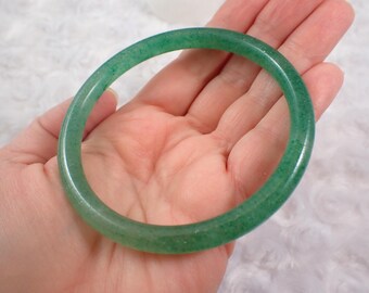 68.1mm Natural Green Strawberry Quartz Bangle Bracelet - Sparkly Green Quartz Crystal - Green Strawberry Quartz Crystal Bangle #JEWEL#1440