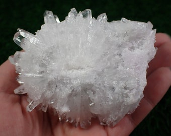 1 Piece Natural Chrysanthemum Clear Quartz Crystal Cluster - Bright White Clear Quartz - 78x66x37mm Small Points Cluster Quartz #RAWSM#1039