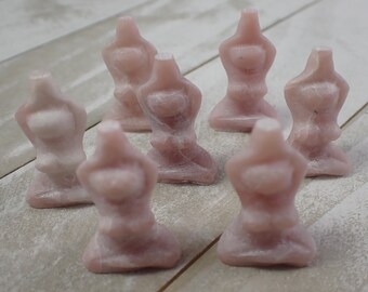 1 Piece Pink Opal Crystal Yoga Lady Carving - Pink Mini Yoga Pose Lady - Natural Pink Opal - 30x20x10mm Pink Opal Crystal Carving MINIS#1035