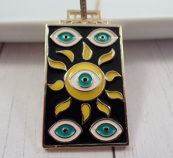 Collana Da Uomo Nera Con Ciondolo Blu Malocchio, Occhio Greco O Occhio Di Allah - Foto 6