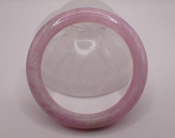 61.2mm Beautiful Natural Purple Kunzite Crystal Bangle Bracelet - Smooth Flat Inside - Purple Flash Kunzite Solid Crystal Bangle #JEWEL#1767