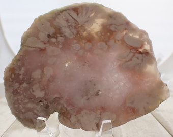 1 Piece Natural Flower Agate Amethyst Crystal Slab - Pink Purple Druzy Rough Edge Crystal - Polished Flower Agate Amethyst Slab #SLABS#1008