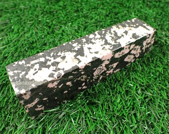 1 Piece Natural Rhodonite Crystal Tower - Black Pink Rectangle - Smooth Polished Large Tower - 132x34x28mm Rhodonite Crystal #TOWER#1055