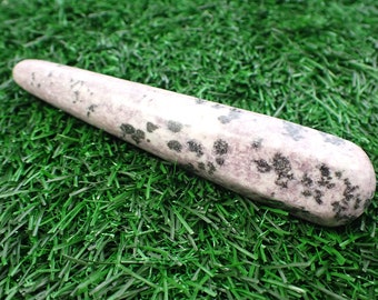 1 Piece Natural Lepidolite Crystal Wand - Purple Gray Flashy Lepidolite Massage Wand - Rounded Ends Natural Crystal Massage Wand #WANDS#1018