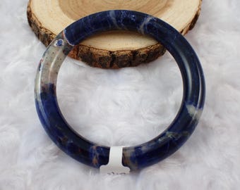 59.6mm Beautiful Natural Sodalite Crystal Bangle Bracelet - Smooth Finish Round Inside - Blue Sodalite Crystal Bangle Bracelet#JEWEL#1314