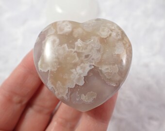 Beautiful Pink Purple Heart Crystal - Natural Cherry Agate - 1.75 Inch Large Crystal Heart #CRVNG#2178