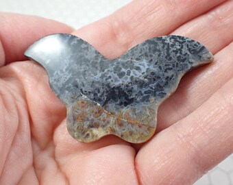 1 Piece Natural Palm Root Crystal Butterfly Carving - Black Blue Brown Smooth Double Sided Crystal - Flat Butterfly Crystal #ANMLS#1239