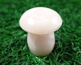 1 Piece Natural Rose Quartz Crystal Mushroom - Smooth Polished Standing Shroom - 37x31mm Pink Crystal Mushroom - No Chips Cracks #MUSHY#1035