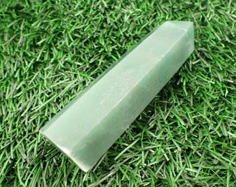 Green Aventurine Faceted Crystal Tower - Solid Green Standing Crystal - Green Aventurine Natural Tower - 3.5 Inch Crystal Decor #TOWER#1262