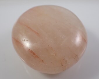 1 Piece Natural Fire Quartz Crystal Palm Stone - Smooth Small Chunky Gallet Stone - White Orange Semi Translucent - Small Oval #PALMS#1019