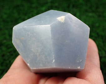 1 Piece Natural Angelite Crystal Freeform - Blue White Geometric Shape - Small Smooth Crystal - 2 Inches Blue Angelite Freeform #FRFRM#1039