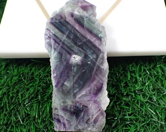1 Piece Natural Rough Fluorite Crystal Tower - Purple Green White Rainbow Flash Crystal - 99x42x27mm Fluorite Crystal Tower #TOWER#1130