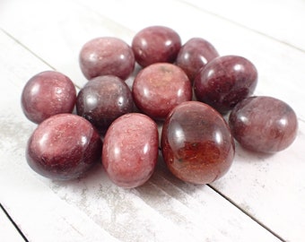 2 Pcs Natural Strawberry Quartz Crystal Tumbles - Rounded Smooth Tumbled Stones - Crystal Tumbles Polished Shiny - .75-1 Inches #TUMBL#1057
