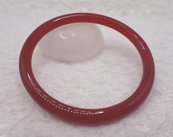 61.2mm Natural Dark Red Agate Thin Bangle Bracelet - Thin Crystal Bangle - Crystal Bangle Deep Red Agate #JEWEL#1835