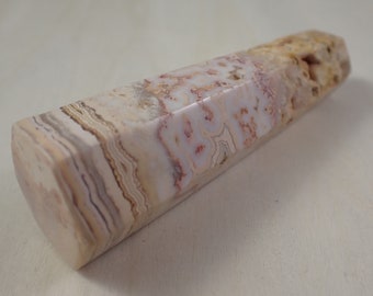 1 Piece Natural Crazy Lace Agate Crystal Tower - Pink Yellow White Opaque Faceted Smooth Polished - Great Condition Crystal Point TOWER#1142
