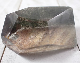 Green Garden Quartz Crystal Freeform - Faceted Clear Garden Quartz Chunk - 2 Inch Crystal Freeform - Smooth Faceted Freeform #FRFRM#1049