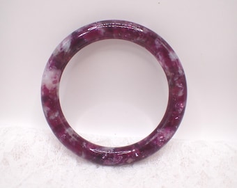 57.5mm Purple Emerald Crystal Bangle Bracelet - Smooth Finish Round Inside - Purple Emerald Crystal Bangle #JEWEL#1878