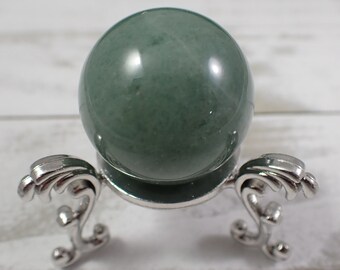 1 Piece Green Aventurine Crystal Sphere - Shiny Polished Green Ball - Smooth Finish 1.25 Inch Sphere - Round Green Crystal Sphere SPHER#1009