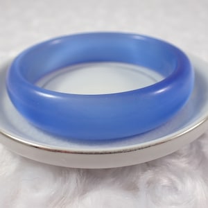 59.6mm Beautiful Shiny Blue Cats Eye Crystal Bangle Bracelet - Smooth Finish Flat Inside - Bangle Bracelet - Cats Eye Crystal #JEWEL#1218