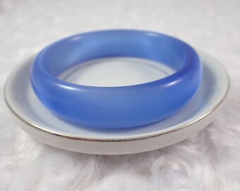 59.6mm Beautiful Shiny Blue Cats Eye Crystal Bangle Bracelet - Smooth Finish Flat Inside - Bangle Bracelet - Cats Eye Crystal #JEWEL#1218