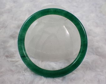 65.6mm Natural Green Strawberry Quartz Bangle Bracelet - Sparkly Green Quartz Crystal - Green Strawberry Quartz Crystal Bangle #JEWEL#1451