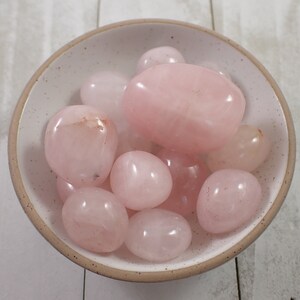 4 Pcs Natural Rose Quartz Crystal Tumbles - Rounded Smooth Tumbled Stones - Crystal Tumbles Polished Shiny - Rose Quartz Crystal #TUMBL#1002
