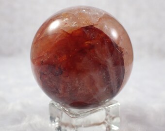 Super Flashy Rainbow Dark Red Crystal Sphere - Smooth Round Sphere - Dark Red Flashy Fire Quartz - 1.75 Inch Round Sphere Natural SPHER#1105