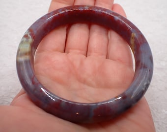 62.1mm Natural Ocean Jasper Crystal Bangle Bracelet - Red Purple Crystal Bangle - Smooth Polished Ocean Jasper Bangle Bracelet #JEWEL#1836