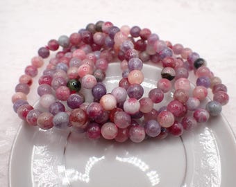 One Unicorn Stone Crystal Beaded Bracelet - 7mm Smooth Round Beads - Natural Unicorn Stone Crystal Beads - #JEWEL#1236