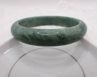 60.9mm Light Green Jade Crystal Bangle Bracelet - Semi-Smooth Polished Bangle -Jade Crystal Bracelet - No Chips Nice Green #JEWEL#1824