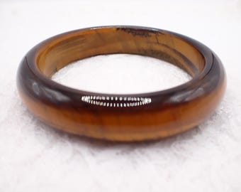 58.5mm Golden Tiger Eye Jasper Crystal Bangle Bracelet - Flashy Natural Crystal - Gold Brown Smooth Polished Bangle Bracelet #JEWEL#1849