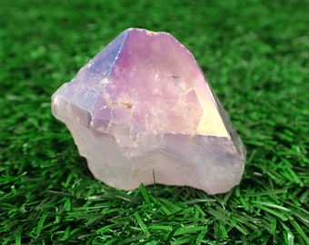 1 Piece Aura Amethyst Crystal Cupcake - Faceted Pointy Cupcake - Flashy Aura Amethyst Crystal - Rainbow Sheen Amethyst Point #CUPCK#1001