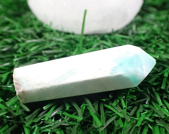 1 Piece Mini Natural Caribbean Calcite Crystal Point - Small Smooth Faceted Aqua Blue Beige - Crystal Mini Tiny Aqua Blue Point #POINT#1034