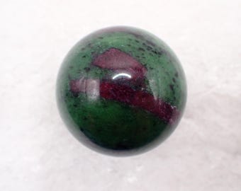 1 Piece Dyed Ruby in Zoisite Crystal Sphere - Bright Purple Green Orb Shaped - Smooth Polished Round Crystal - 2.25 inch Sphere #SPHER#1118