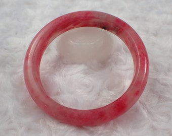 61.6mm Natural Pink Cherry Agate Bangle Bracelet - Pink Clear Cherry Agate Crystal - Smooth No Chip Bangle Bracelet Cherry Agate #JEWEL#1291