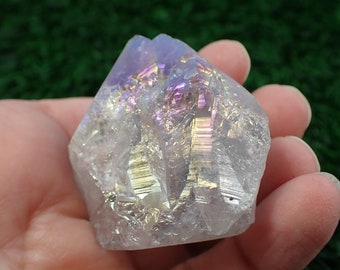 1 Piece Aura Amethyst Crystal Cupcake - Faceted Pointy Cupcake - Flashy Aura Amethyst Crystal - 46x43x35mm Rainbow Amethyst Point CUPCK#1007