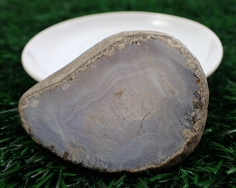 1 Piece Purple Moss Agate Crystal Mini Slab - Unpolished Purple Gray - 2.25 Inch Purple Moss Agate Crystal Slab - Small Crystal #SLABS#1036