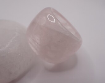 US Size 10.25 Thick Rose Quartz Bangle Crystal Ring - Pink Clear Bangle Ring - Large Thick Pink Rose Quartz Crystal Bangle Ring #RINGS#1119