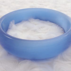 61.6mm Beautiful Shiny Blue Cats Eye Crystal Bangle Bracelet - Smooth Finish Flat Inside - Bangle Bracelet - Cats Eye Crystal #JEWEL#1163