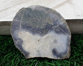 1 Piece Natural Purple Moss Agate Crystal Slab - Unpolished Purple White Gray - Purple Moss Agate Crystal Slab - Small Crystal #SLABS#1033