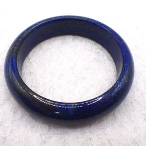 60.7mm Lapis Lazuli with Pyrite Crystal Bangle Bracelet - Thick Smooth Flat Inside - Polished Bangle Crystal Bracelet No Chips #JEWEL#1876