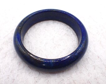 60.7mm Lapis Lazuli with Pyrite Crystal Bangle Bracelet - Thick Smooth Flat Inside - Polished Bangle Crystal Bracelet No Chips #JEWEL#1876