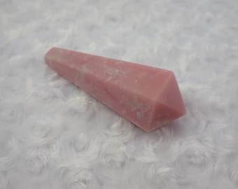 Gorgeous Natural Pink Opal Crystal Wand - Faceted Large Sharp Point - Pink White Opaque - 3.75 Inch Large Wand - Pink Opal #WANDS#1055