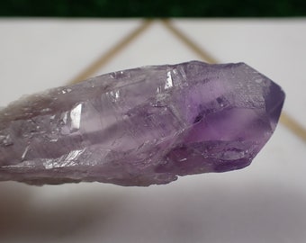 1 Piece Natural Amethyst Crystal Wand - Rough Carved Wand - Purple White Amethyst Crystal - 70x18x12mm Natural Crystal Wand #WANDS#1023
