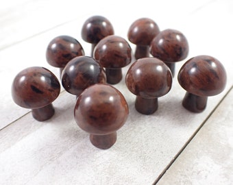 1 Piece Natural Mahogany Obsidian Crystal Mushroom Carving - Red Black Mini Crystal Mushroom - Natural Standing Shroom Carvings #MUSHY#1004