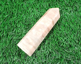 Pretty Pink & Peach Natural Pink Aventurine Crystal Tower - Faceted Polished Tower - 4 Inch Large Crystal Tower - Wobbles Stands #TOWER#1022
